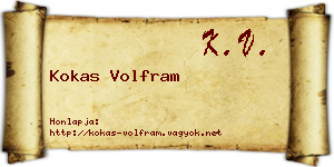 Kokas Volfram névjegykártya